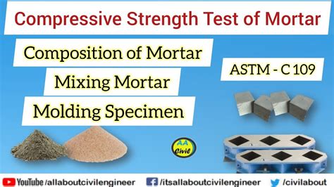 test for direct compressive strength of cement mortar|cement mortar water retention.